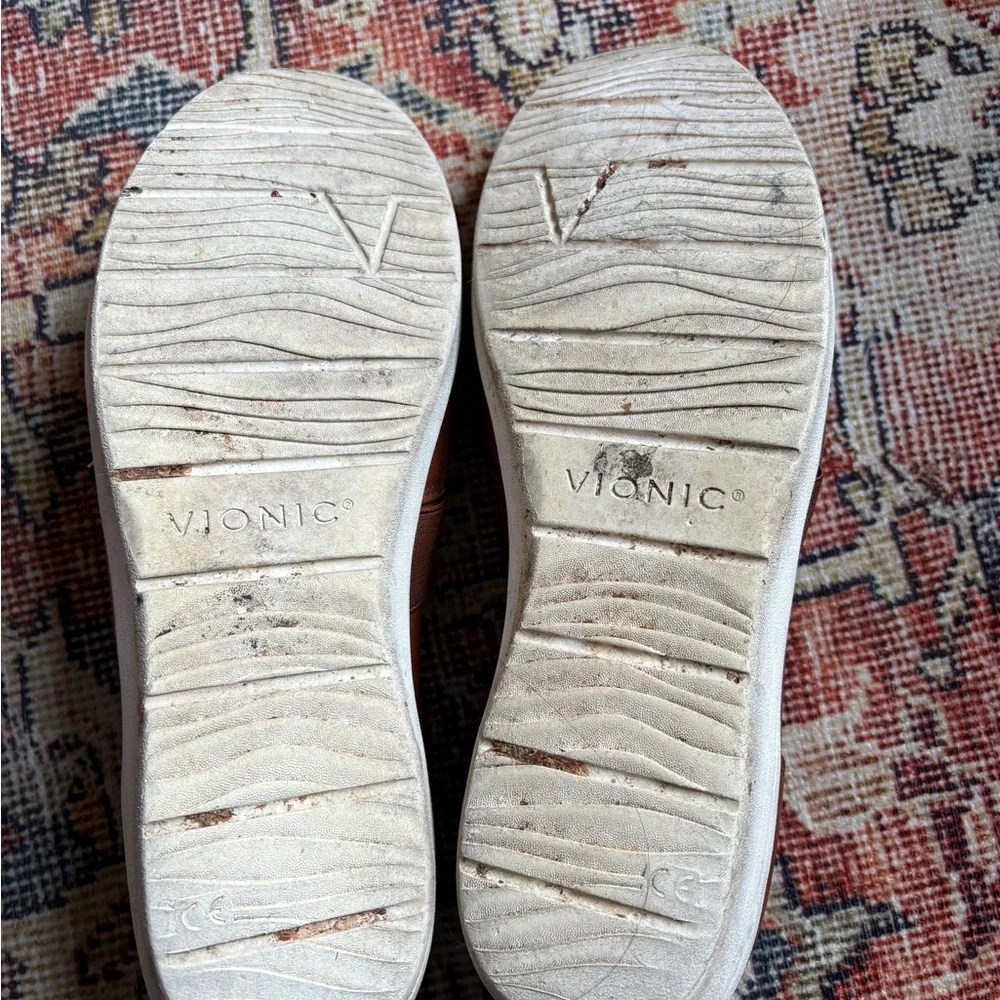 Vionic Brown Leather Slip-On Loafers - Picture 8 of 9